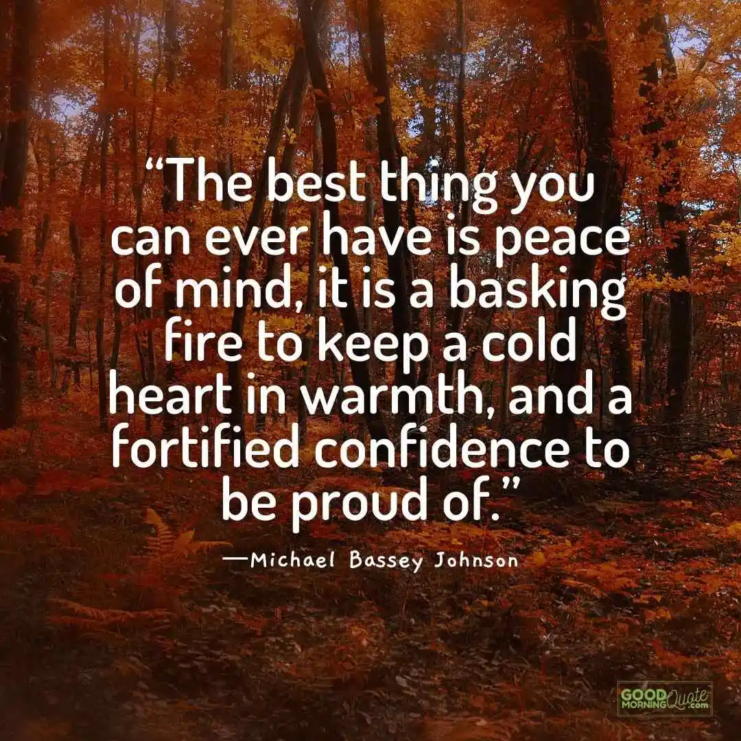 a fortified confidence to be proud of - Peace of Mind Quote