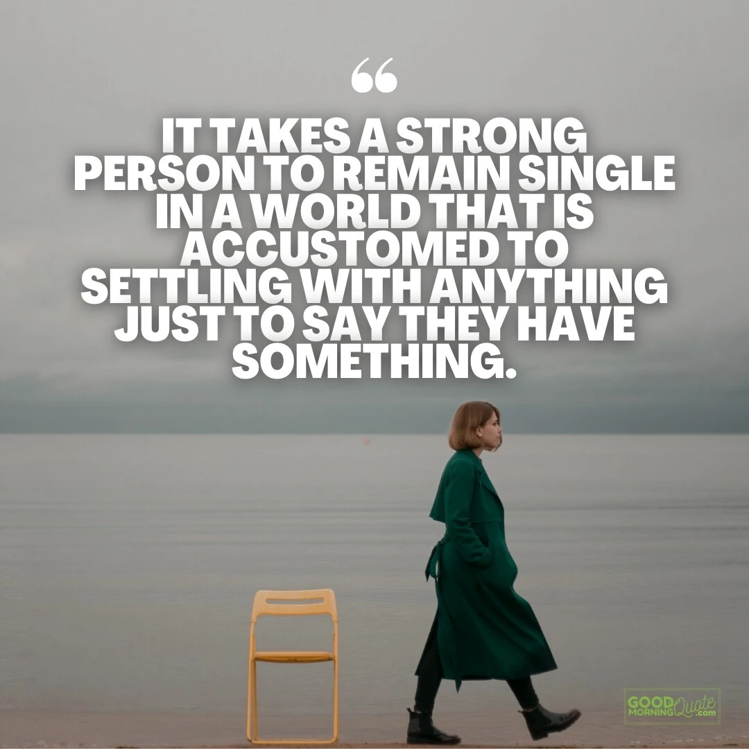it takes a strong person to remain single - being single quote