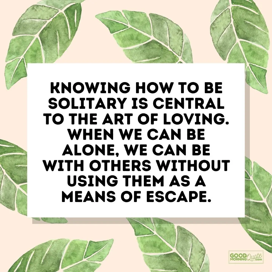 knowing how to be solitary is central self care quote
