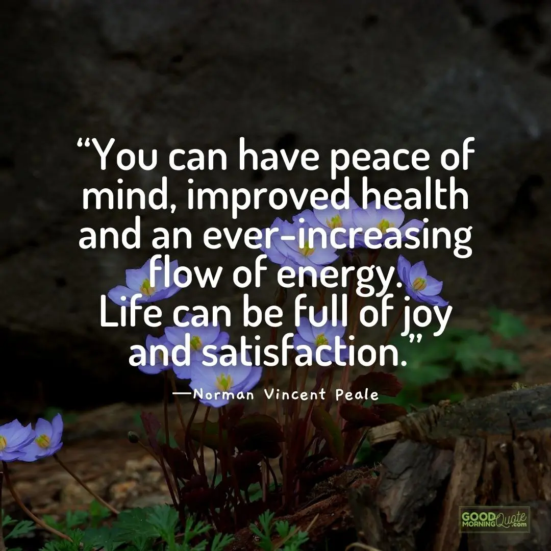 life can be full of joy and satisfaction - Peace of Mind Quote