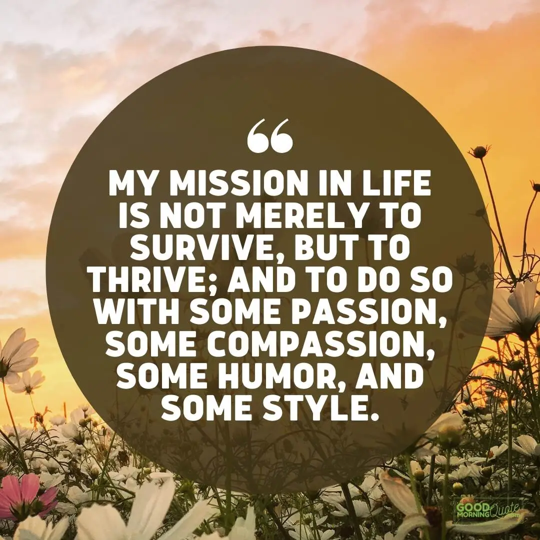my mission in life is not merely to survive - passion quote
