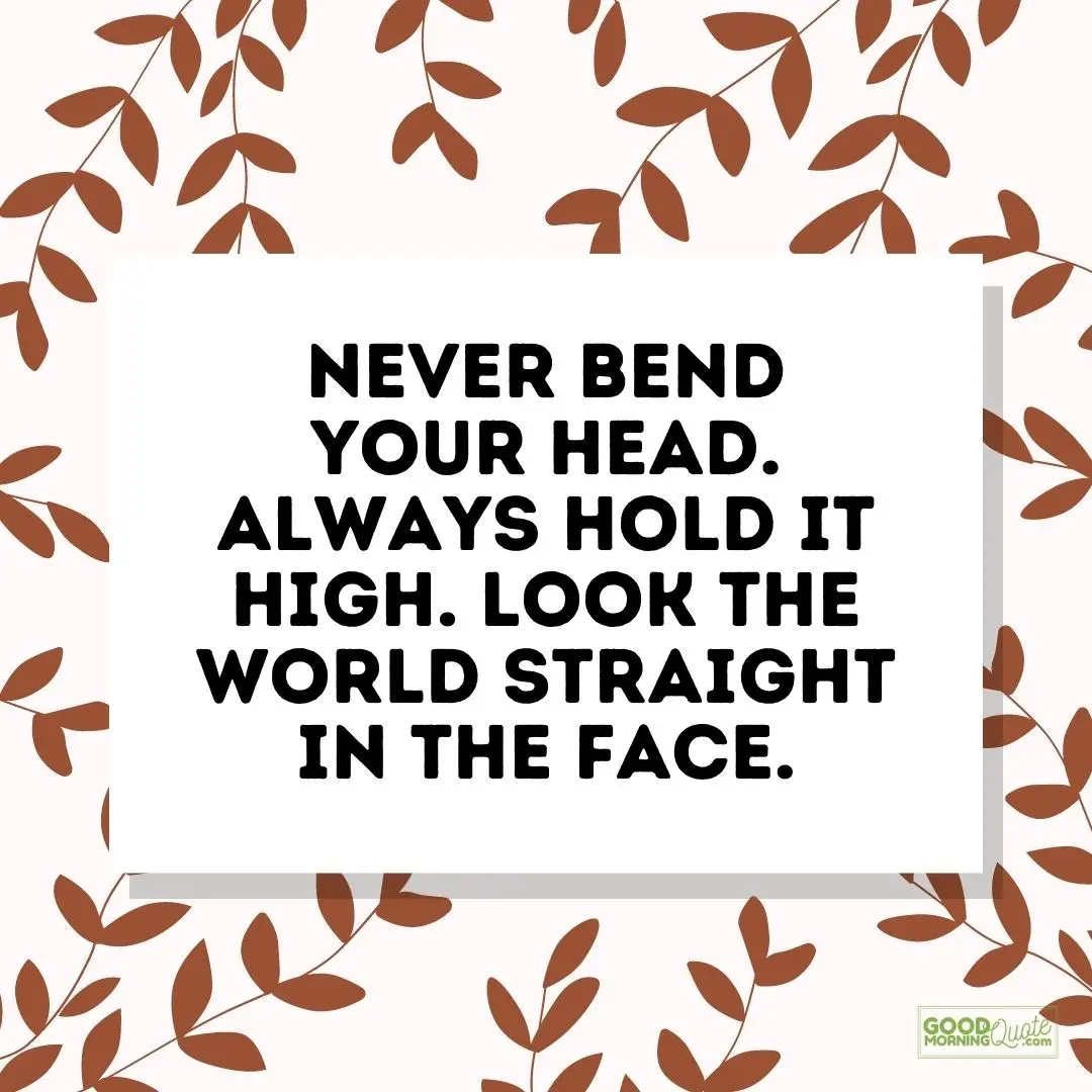 never bend your head self care quote