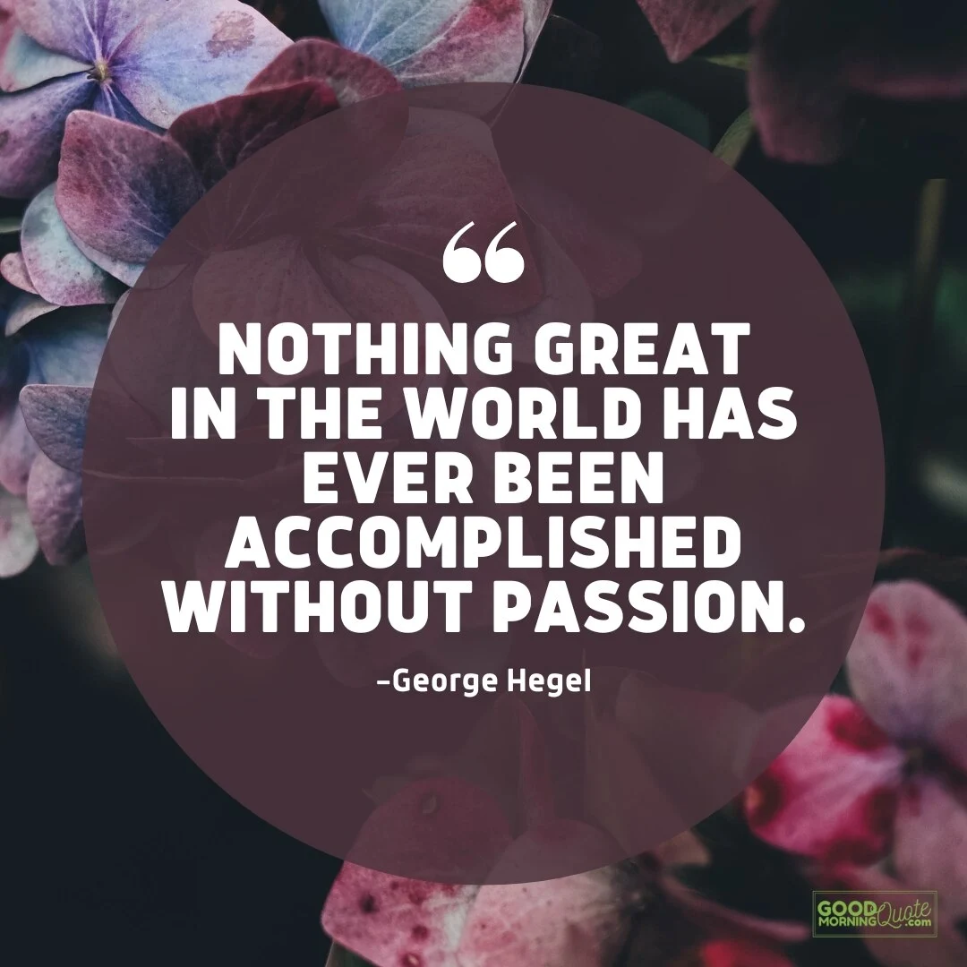 nothing great in the world has ever been accomplished - passion quote