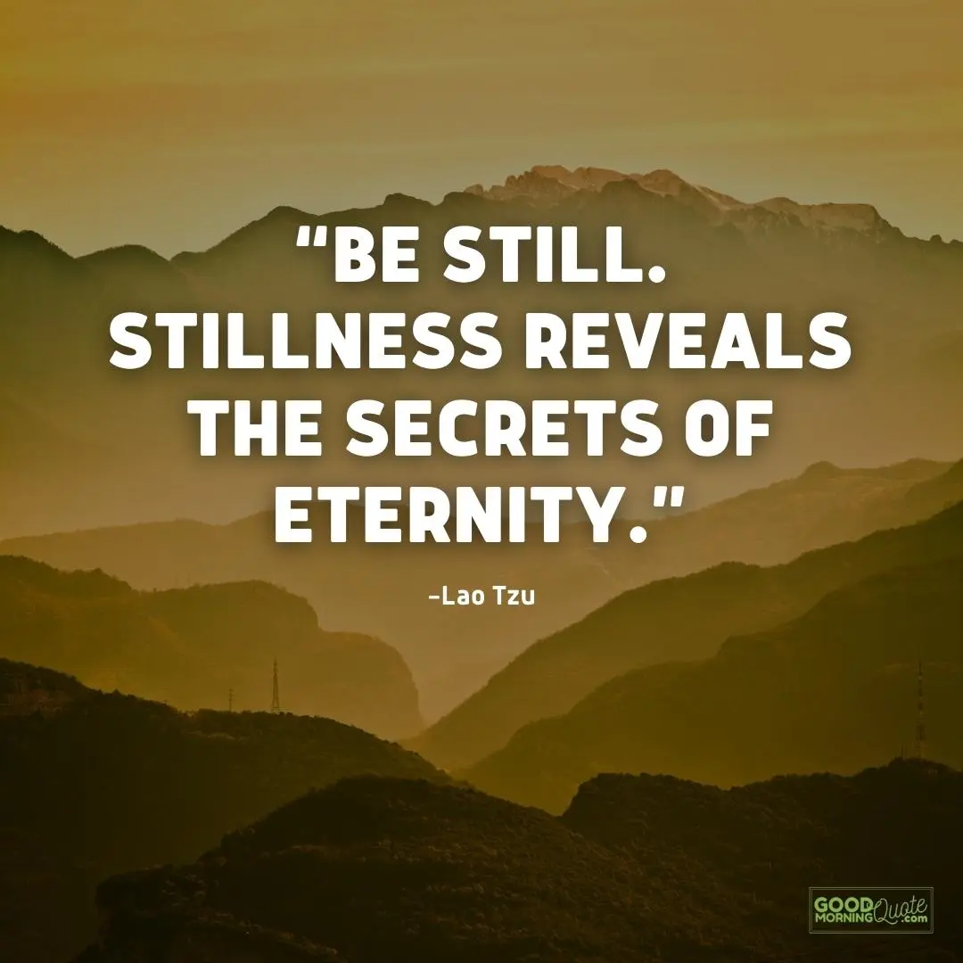 stillness reveals the secrets of eternity - Lao Tzu Quote