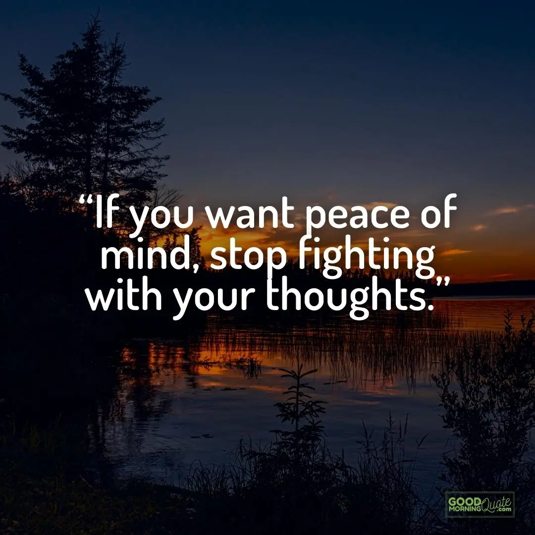 stop fighting with your thoughts - Peace of Mind Quote
