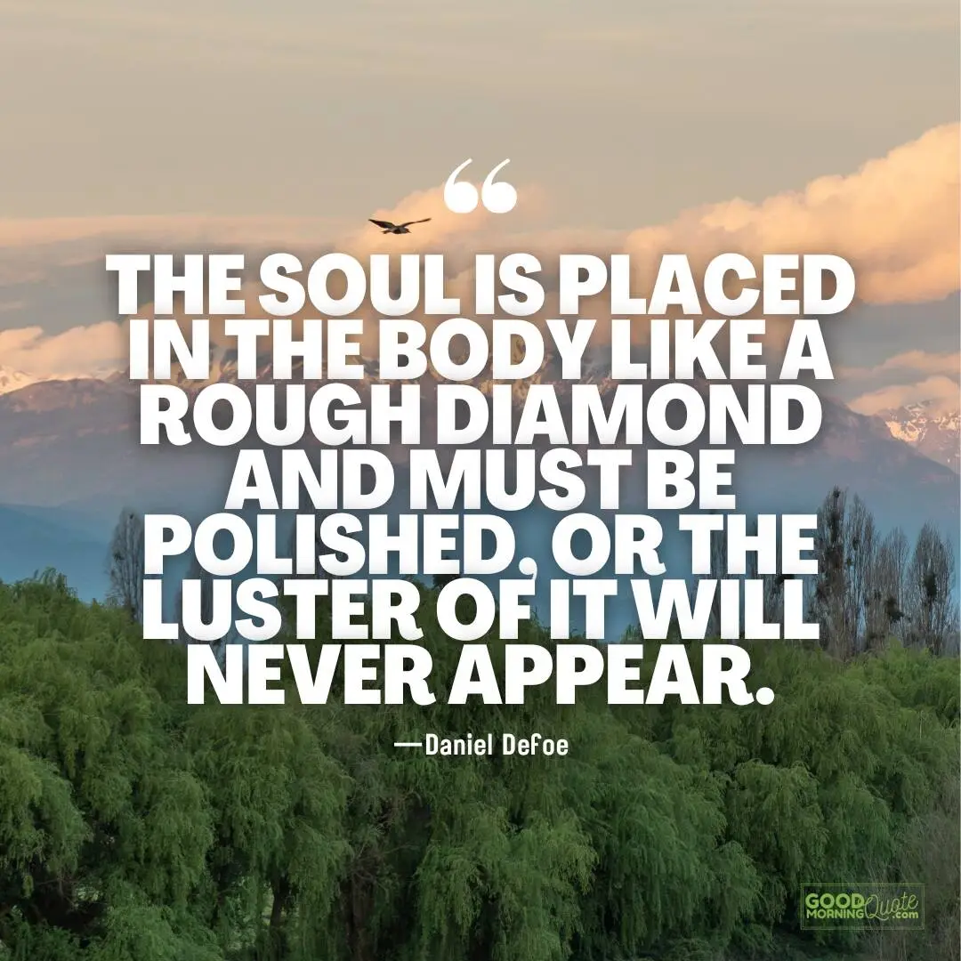 the soul is placed in the body like a rough diamond - Spiritual Healing Quote