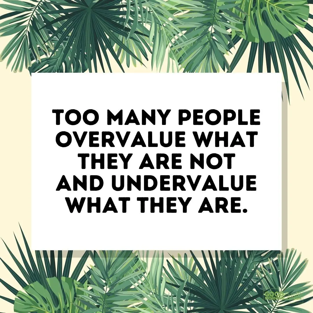 too many people overvalue what they are not - self care quote