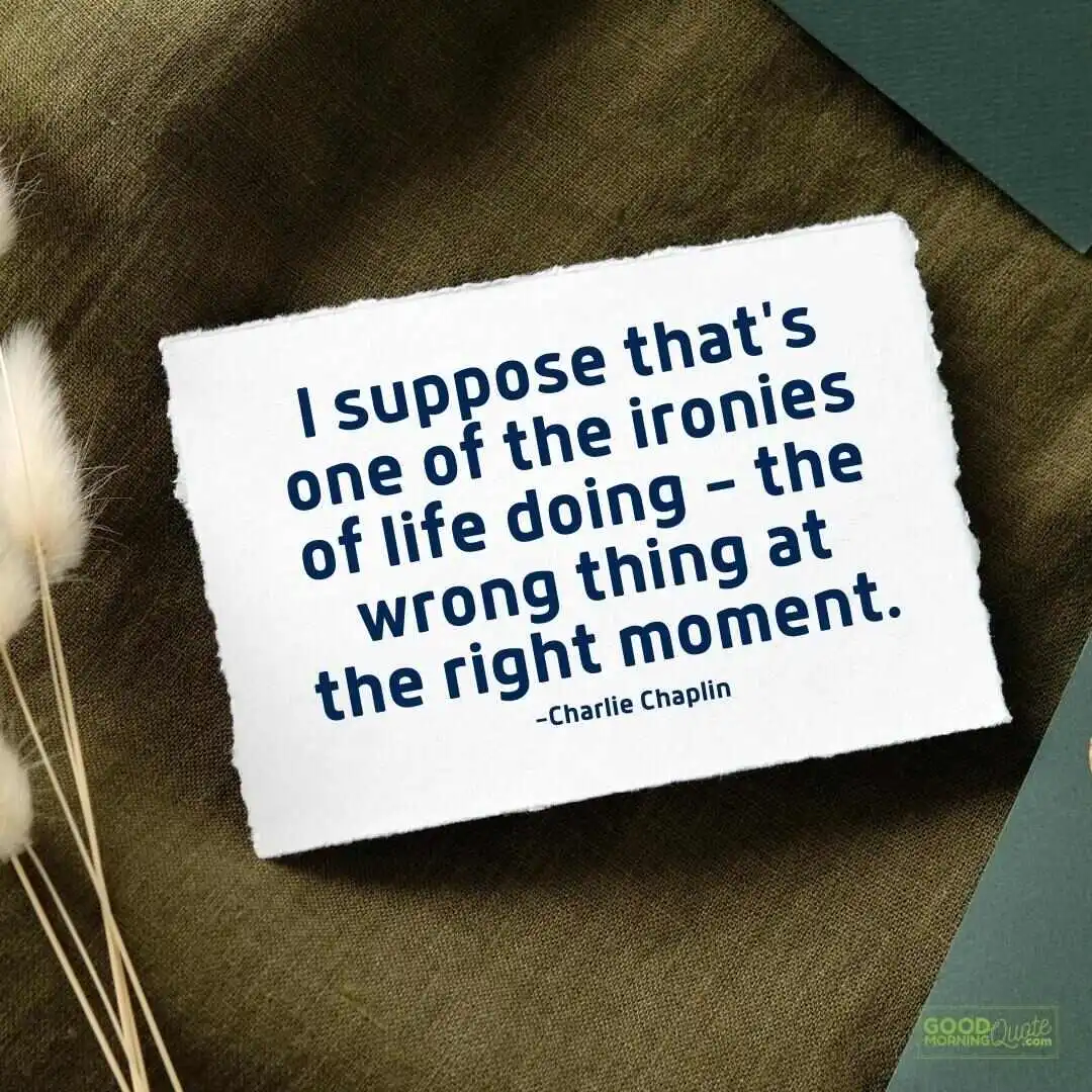 I suppose that's one of the ironies of life - charlie chaplin quote