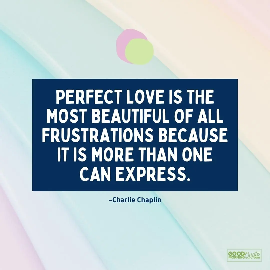 perfect love is the most beautiful of all frustrations quote