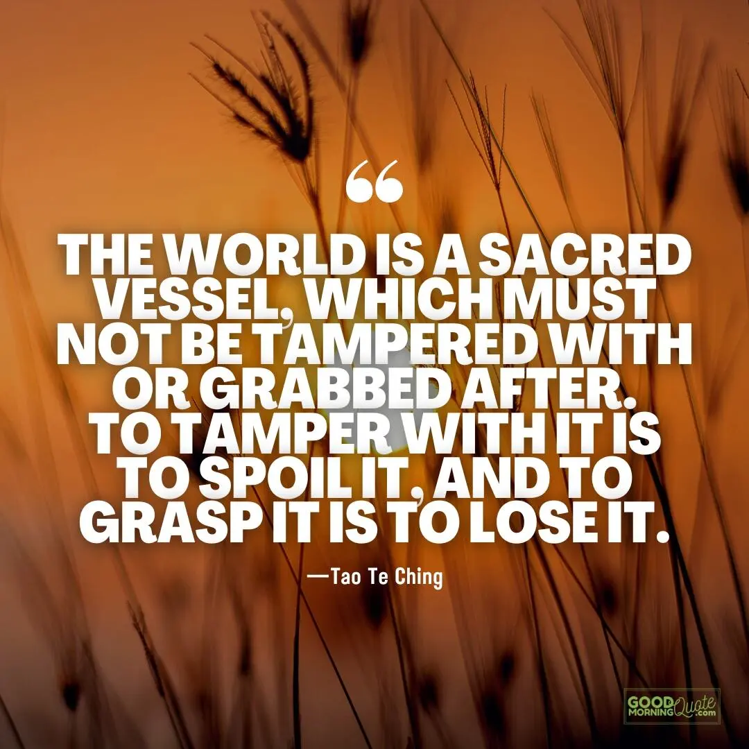 the world is a sacred vessel quote