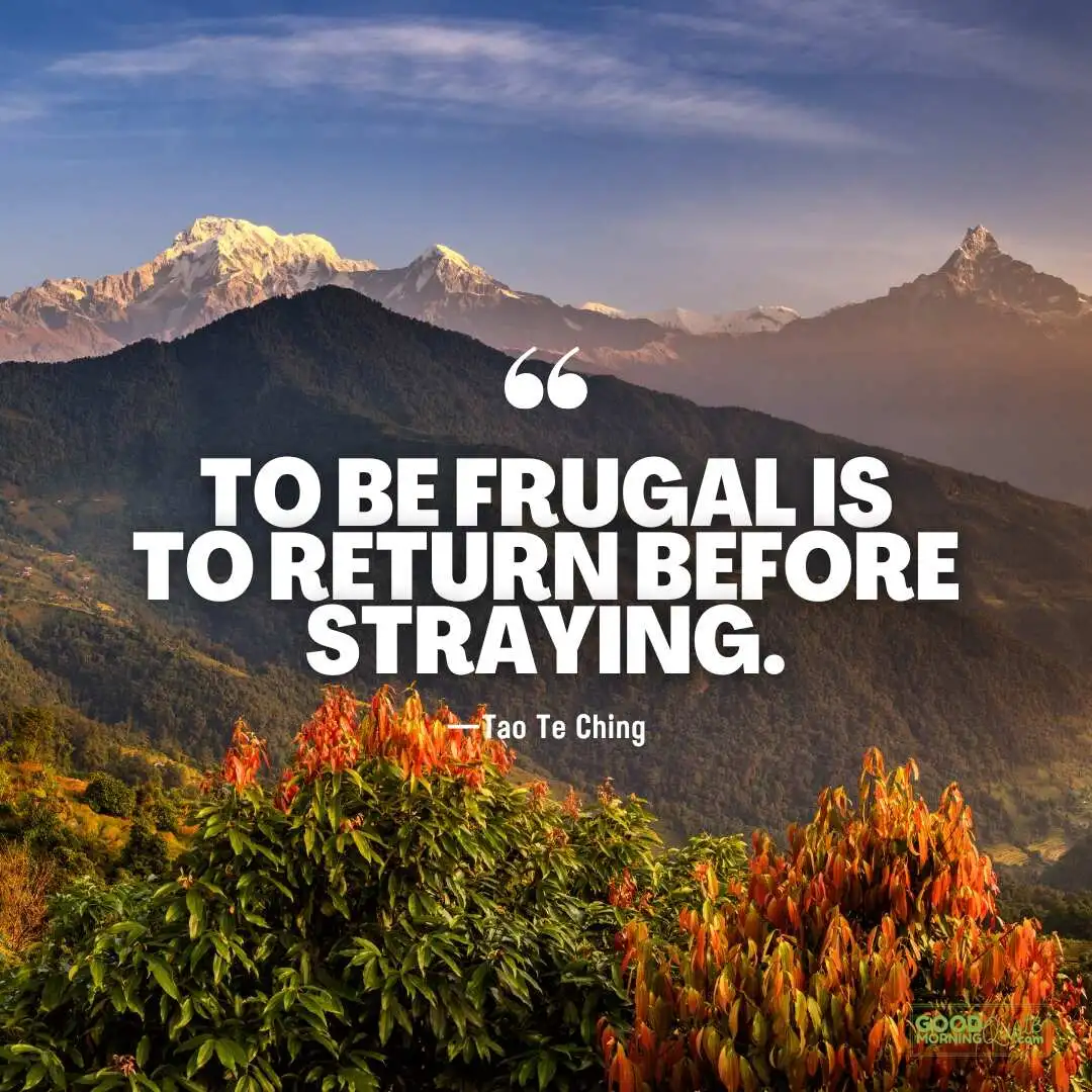 to be frugal is to return before straying - tao te ching quote